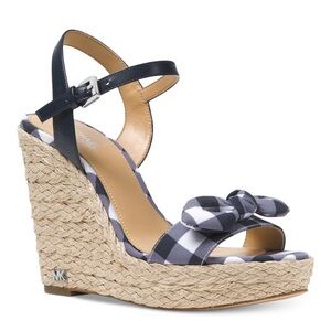 Michael Kors Checkered Navy Wedges